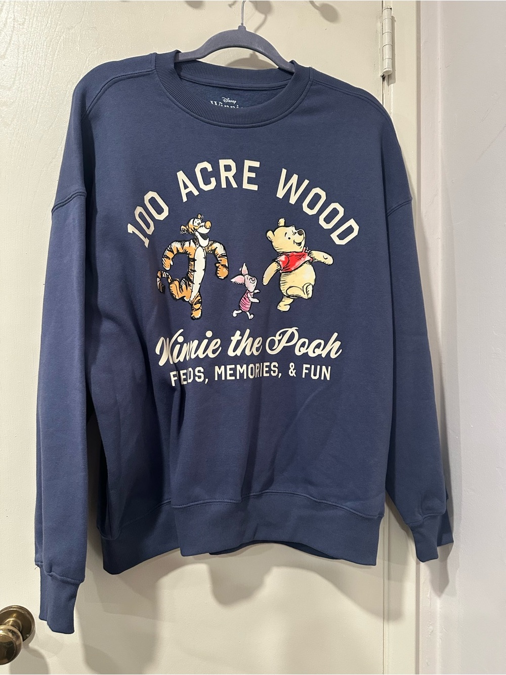 Women’s Disney Navy Winnie the Pooh '100 Acre Wood' Crewneck Sweater. Size S
